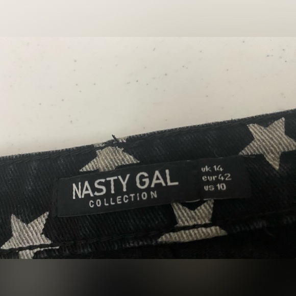 Nasty Gal Collection Womens Size 10 Blue Flag Jeans - Picture 5 of 5